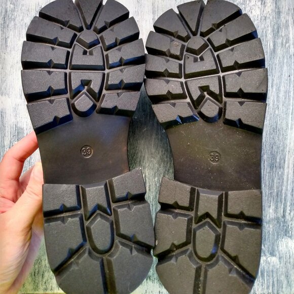 Black chunky heel platform bowtie loafers sz 39 - Picture 5 of 5